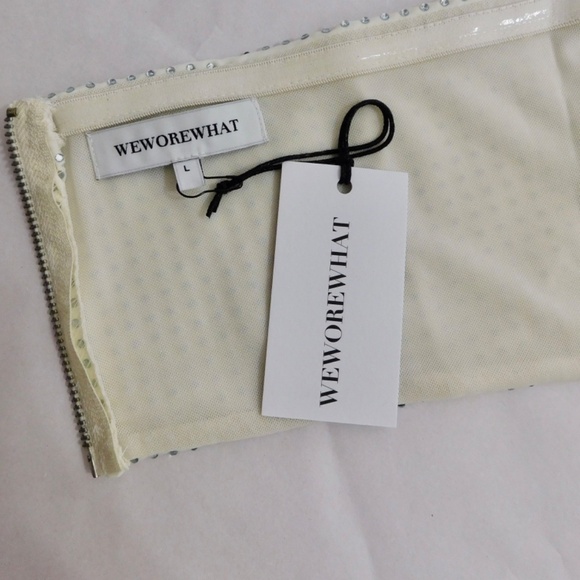 NWT!! WEWOREWHAT Crystal Bandeau Top Studded Rhinestones Bridal Glam Large - Picture 11 of 16